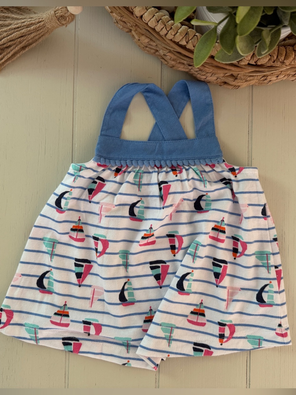 Baby Girl Sailboat Print Top